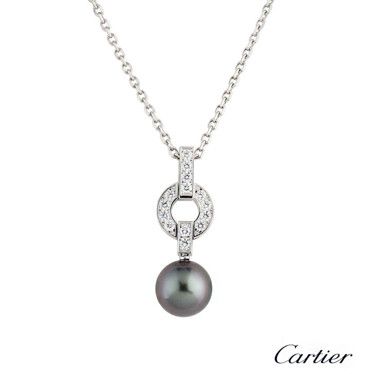 cartier black pearl necklace